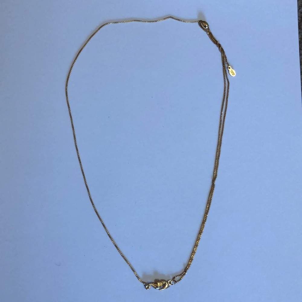 Pull chain seahorse necklace